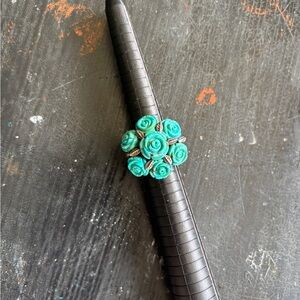 sterling silver and turquoise roses ring